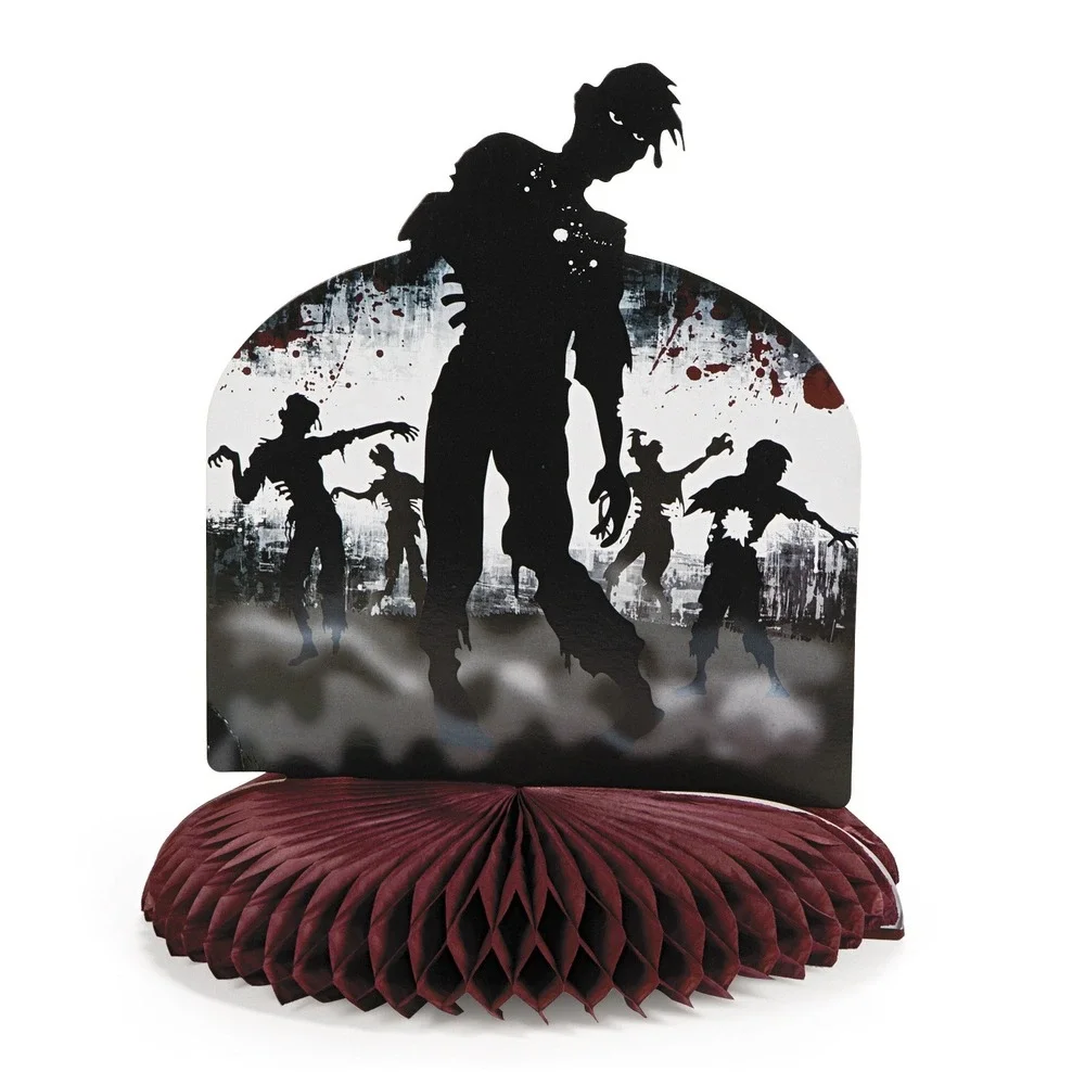 2 Halloween Zombie Apocalypse Honeycomb Centerpiece Horror Party‎ Decoration